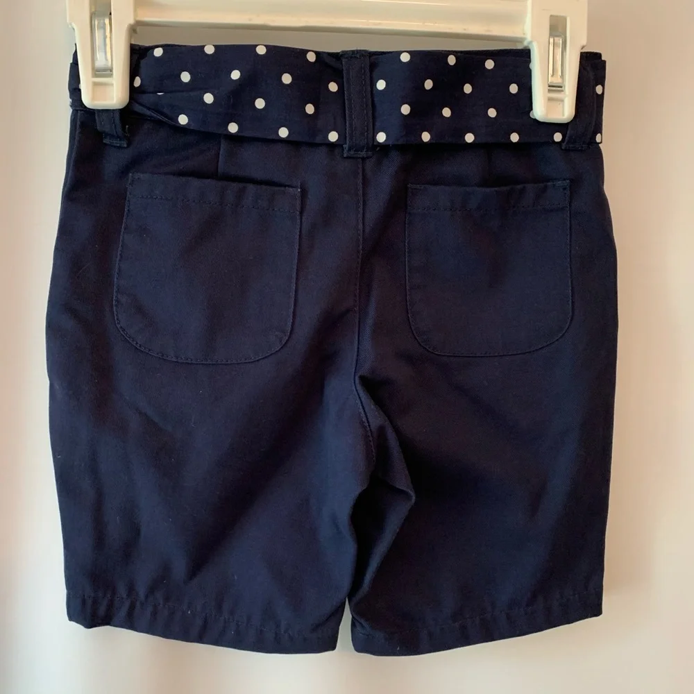 Gymboree 3 Navy Belted Knit Shorts Khaki uniform beach school nautical boat